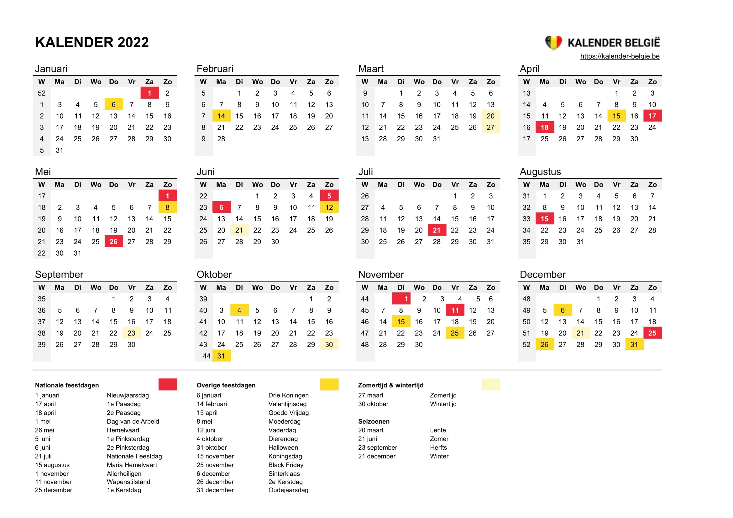Kalender 2022