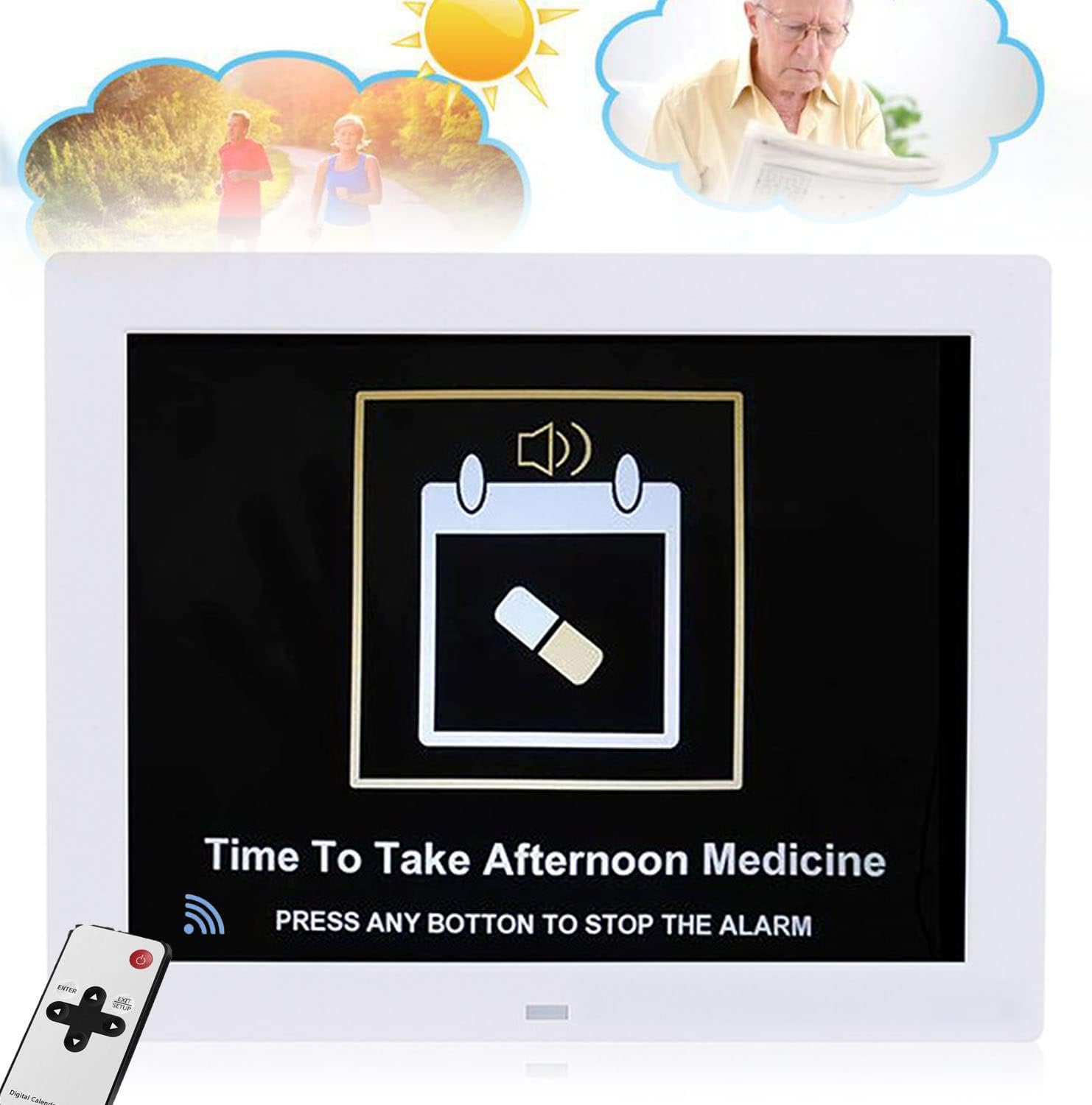 LIKITO Digitaler Kalender Tag Uhr 8 Zoll,Demenz Uhr Kalender für